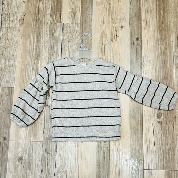 Zara girls cream black stripe ruffle sweater size 4-5 - Picture 4 of 5